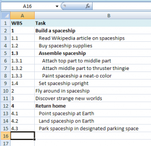 Project plan screenshot